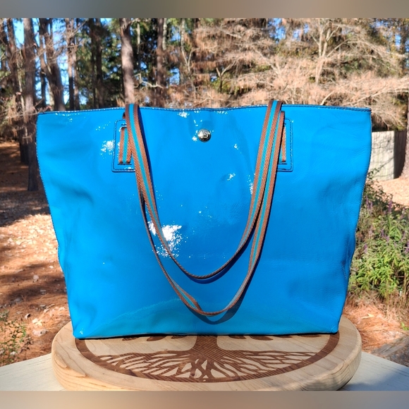 JPK Paris 75 Blue Patent Leather Large Work Travel Tote - Picture 16 of 16